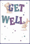 Bursting with cheer, this get well card captures the joyful essence of Shepherd's Bush through the playful pairing of a teddy bear and a floppy-eared pup-each one vividly illustrated, their paws and noses brimming with affectionate intent. Together, they embrace the bold, colourful letters spelling 'Get Well,' shaded in energetic blends of teal and indigo that stand out against the card's warm white background. Tiny star motifs, scattered in a pattern reminiscent of night skies above Shepherd's Bush Common, add a sprinkle of magic and possibility to the scene. The detailed fur of the bear and the puppy is softly textured, inviting viewers to imagine the comfort of a gentle, reassuring touch. This card feels as uplifting as a fresh spring bouquet prepared for a neighbour on Godolphin Road-infusing recovery with kindness, positivity, and the promise of brighter days. It's more than just a message: it's a heartfelt gift crafted with local care, carrying emotional warmth and encouragement to anyone recovering in West London.